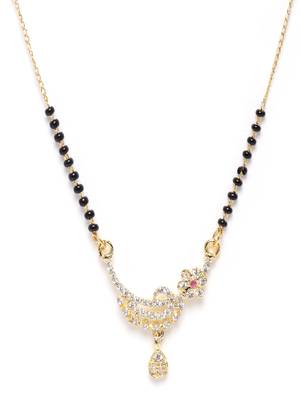 Gold cubic zirconia mangalsutra 2