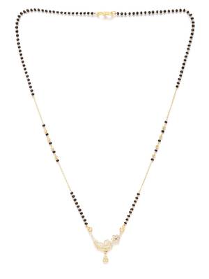 Gold cubic zirconia mangalsutra 3
