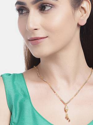 Gold cubic zirconia mangalsutra 1