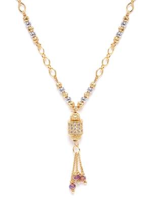 Gold cubic zirconia mangalsutra 2