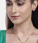 Gold cubic zirconia mangalsutra