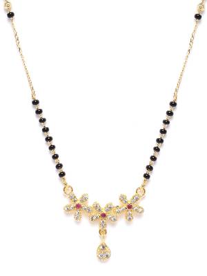 Gold cubic zirconia mangalsutra 2