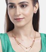 Gold cubic zirconia mangalsutra