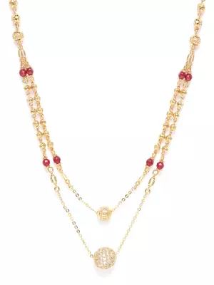 Gold cubic zirconia mangalsutra 4