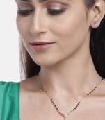 Gold cubic zirconia mangalsutra