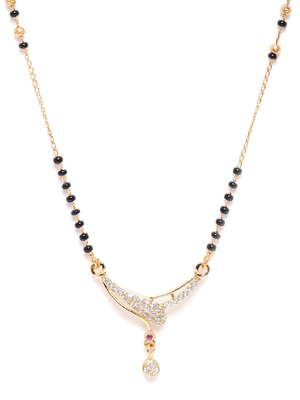 Gold cubic zirconia mangalsutra 2