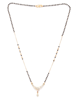Gold cubic zirconia mangalsutra 3