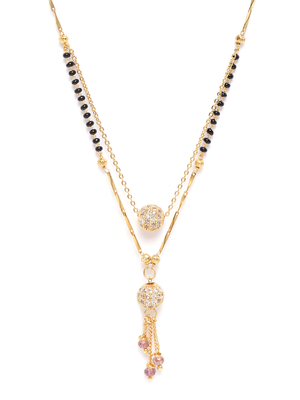 Gold cubic zirconia mangalsutra 2