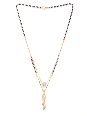 Gold cubic zirconia mangalsutra 3