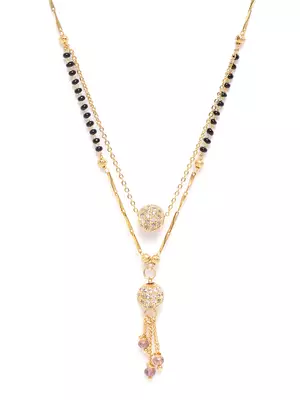 Gold cubic zirconia mangalsutra 4