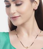 Gold cubic zirconia mangalsutra