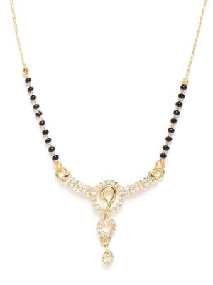 Gold cubic zirconia mangalsutra 2