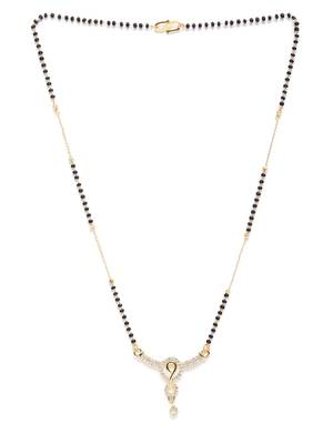 Gold cubic zirconia mangalsutra 3