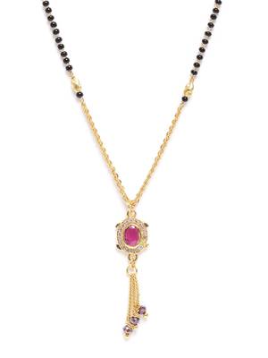 Gold cubic zirconia mangalsutra 2