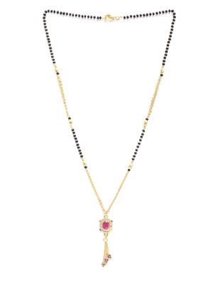 Gold cubic zirconia mangalsutra 3