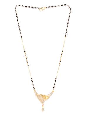 Gold cubic zirconia mangalsutra 3