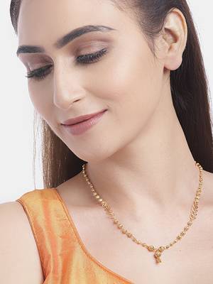 Gold cubic zirconia mangalsutra 1
