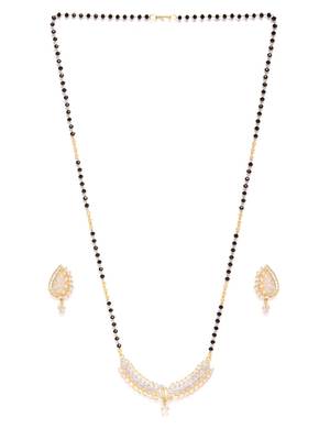 Gold cubic zirconia mangalsutra 3
