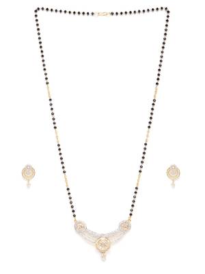 Gold cubic zirconia mangalsutra 3