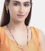 Gold cubic zirconia mangalsutra