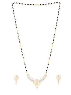 Gold cubic zirconia mangalsutra 3