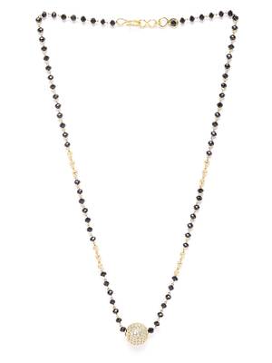 Gold cubic zirconia mangalsutra 4