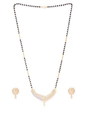 Gold cubic zirconia mangalsutra 3