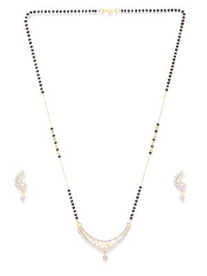 Gold cubic zirconia mangalsutra 3