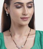 Gold cubic zirconia mangalsutra