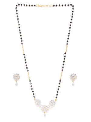 Gold cubic zirconia mangalsutra 3
