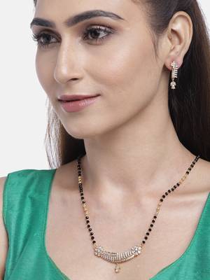 Gold cubic zirconia mangalsutra 1