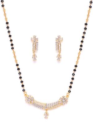 Gold cubic zirconia mangalsutra 2