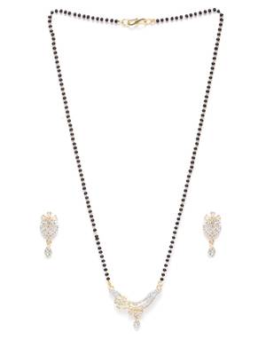 Gold cubic zirconia mangalsutra 3