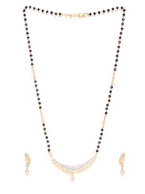 Gold cubic zirconia mangalsutra 3