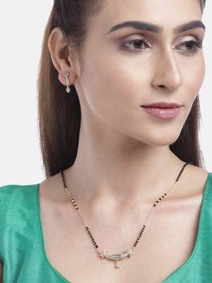 Gold cubic zirconia mangalsutra 1