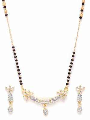 Gold cubic zirconia mangalsutra 2