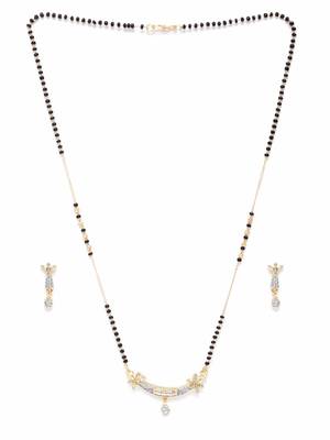 Gold cubic zirconia mangalsutra 3