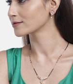 Gold cubic zirconia mangalsutra