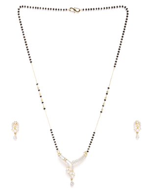 Gold cubic zirconia mangalsutra 3
