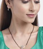 Gold cubic zirconia mangalsutra