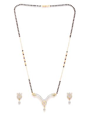 Gold cubic zirconia mangalsutra 3