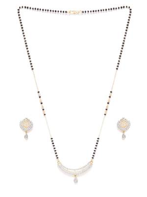 Gold cubic zirconia mangalsutra 3