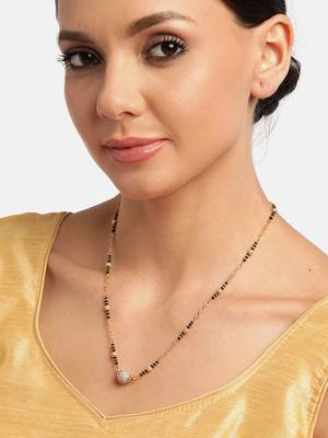 Gold cubic zirconia mangalsutra 1