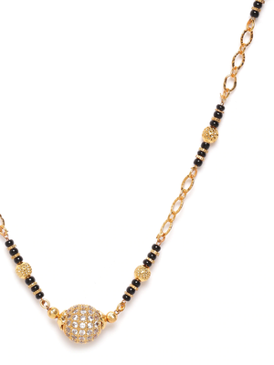 Gold cubic zirconia mangalsutra 3