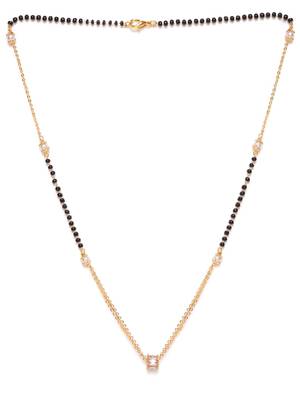 Gold cubic zirconia mangalsutra 2