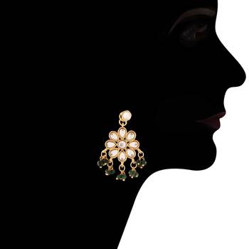 Gold Plated Kundan Pearl Moti Mala Necklace Jewellery Set for   5