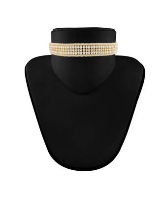 Traditional White Pearl & Kundan Studded Choker Necklace Jewellery Set For Women    5