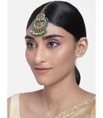 Traditional Kundan & Pearl Studded Maang Tikka For Women 