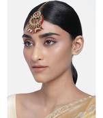 Traditional Kundan & Pearl Studded Maang Tikka For Women (T4001M)