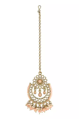  Traditional Kundan & Pearl Studded Maang Tikka For Women 